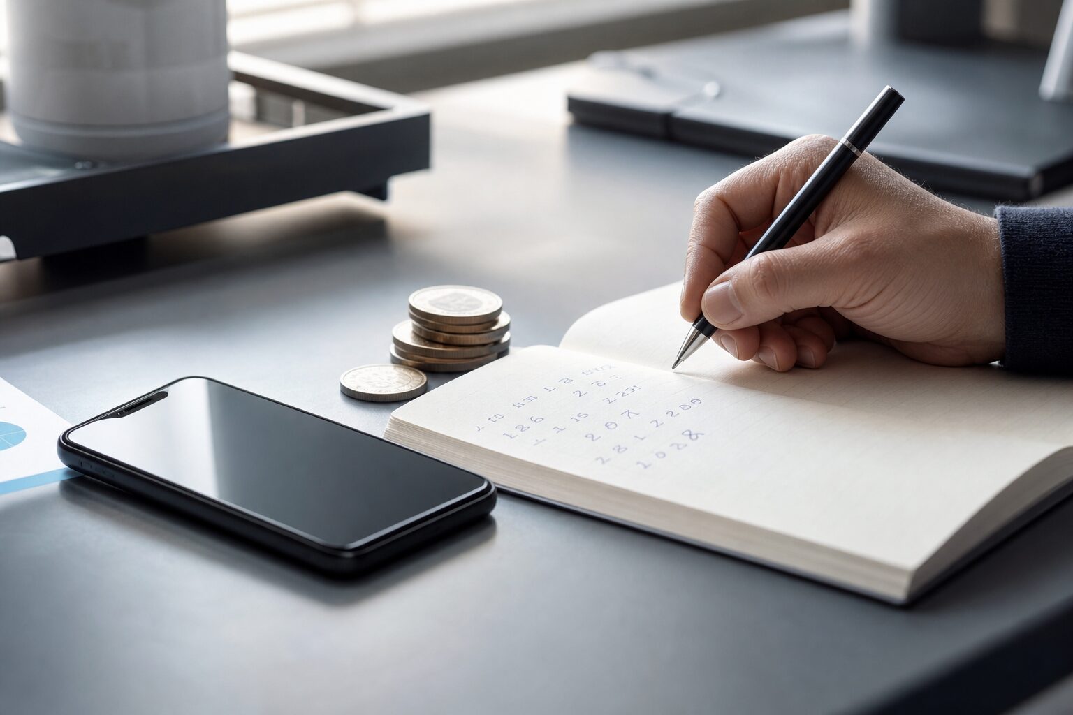 Carnet notes chiffres pièces fixation prix SEO