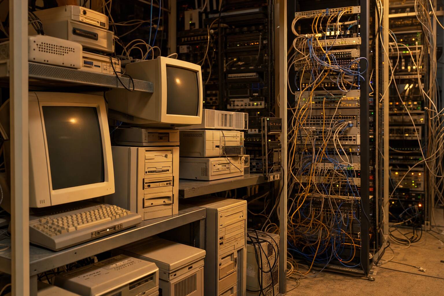 Collection ordinateurs retro centre donnees numerique
