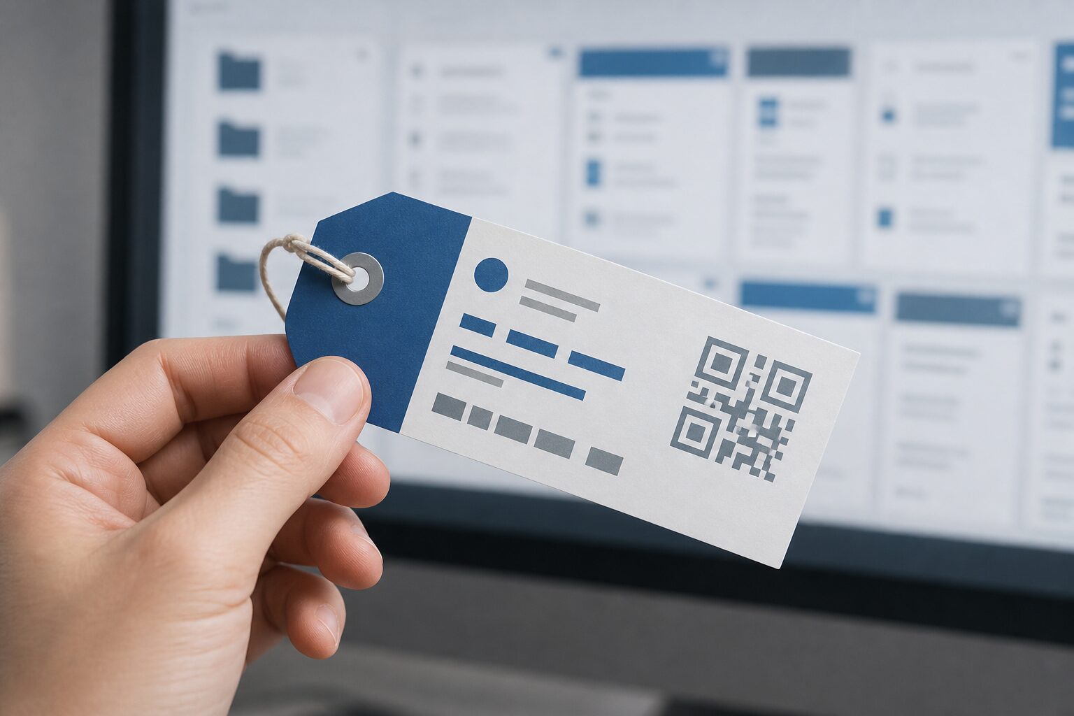 Étiquette colorée avec QR code tagging web