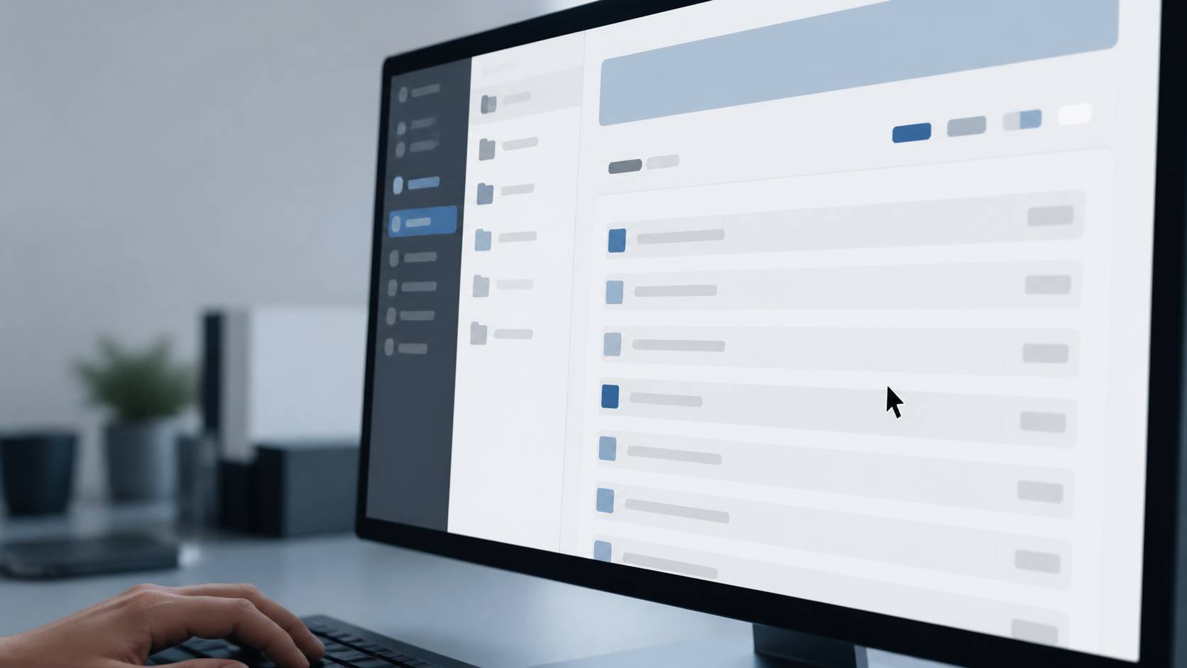 Écran avec des lignes génériques représentant un index de recherche et une page à supprimer